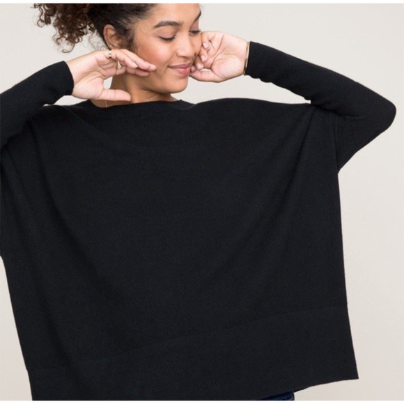 HATCH Maternity Nadine 100% Cashmere Black Boatneck Dolman Sweater O/S $378 - Picture 2 of 11